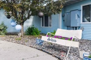 East Grand Forks MN exterior flower bench