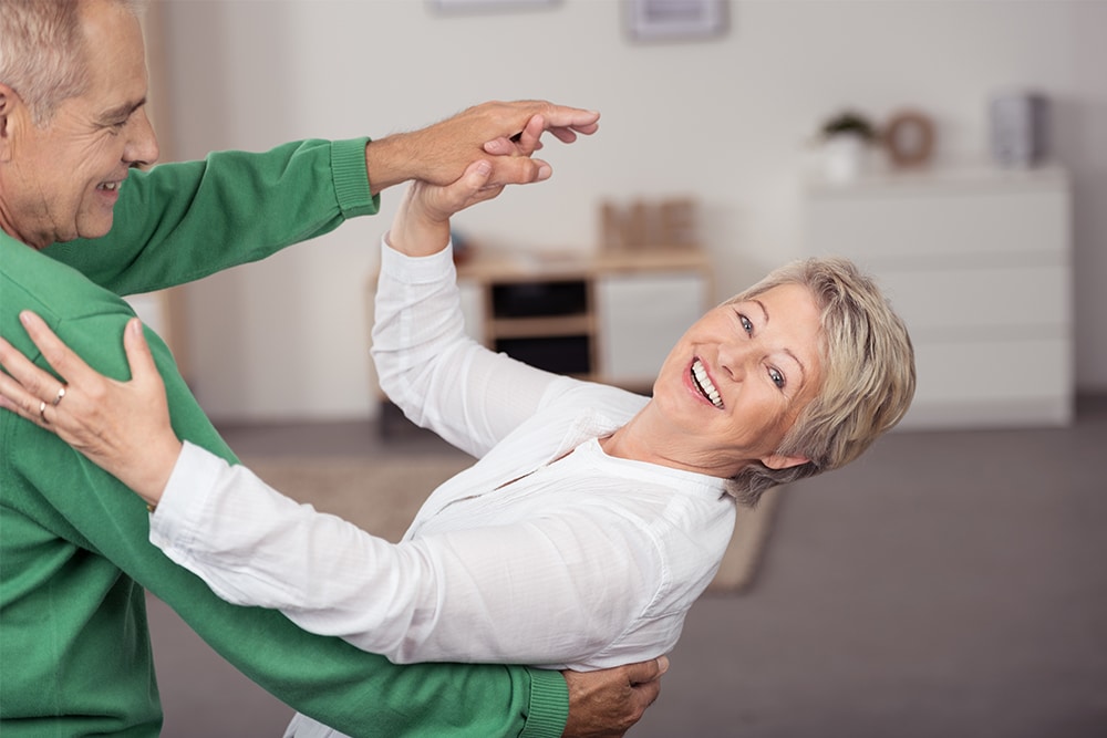 A man and woman dancing