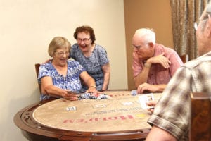 Seniors playing poker