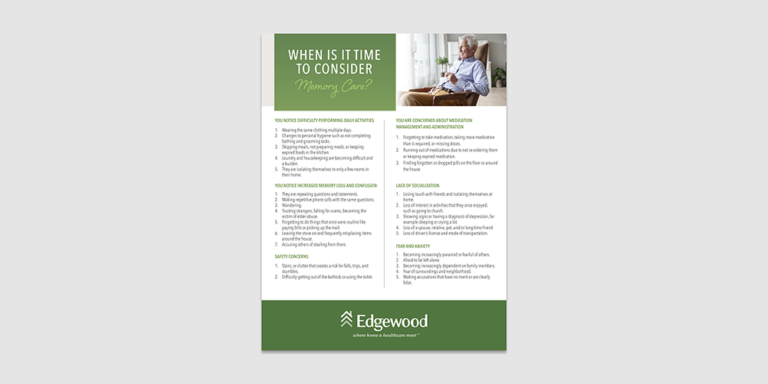 image preview of when to consider memory care document