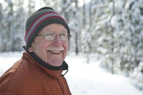 Senior male outdoors