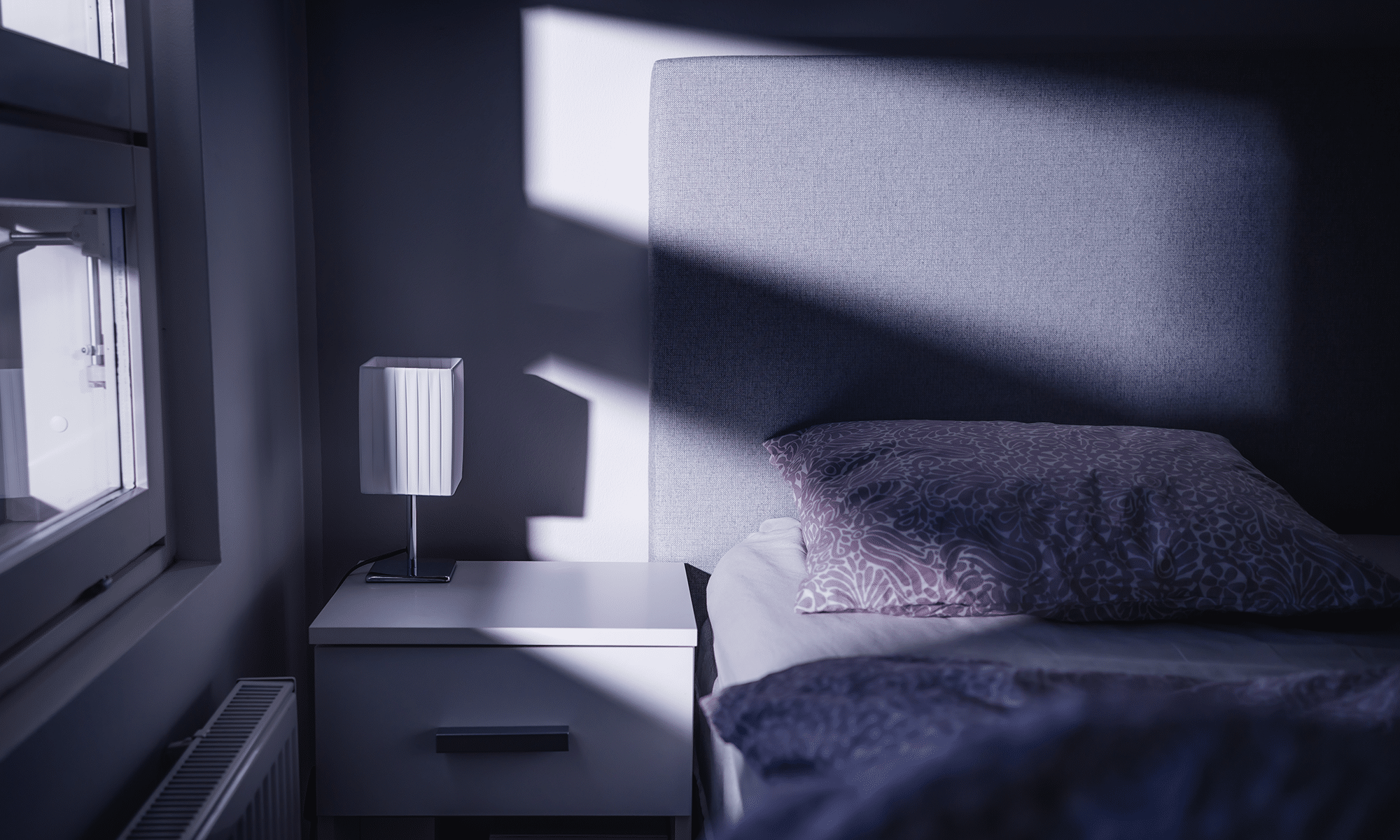 Bed and nightstand image