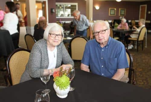 Senior couple at dining table