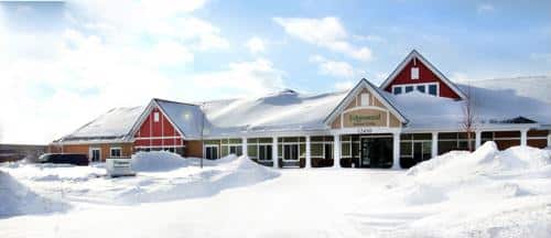 Exterior of building in winter