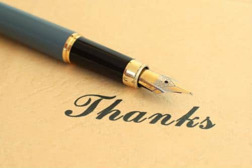 Graphic that states "Thanks"