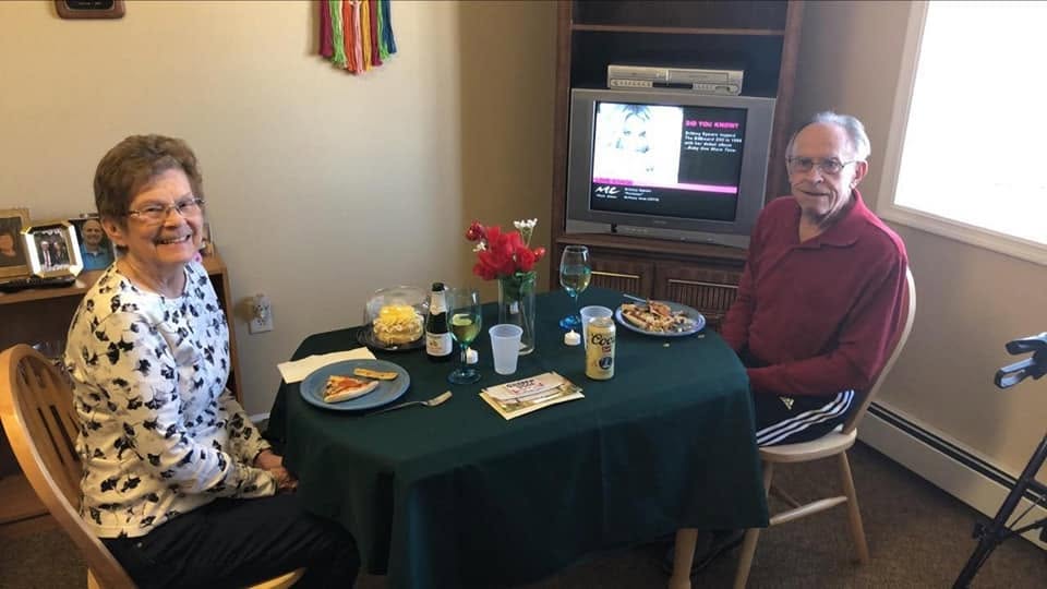Rose and Elvin enjoy an anniversary dinner at Edgewood.